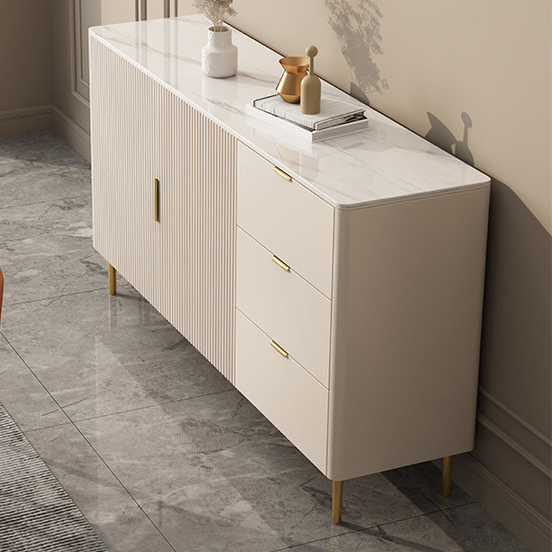 Moderner Stil weißer Sideboard Tabelle 33,5 "Hochbuffet mit Schubladenspeichern