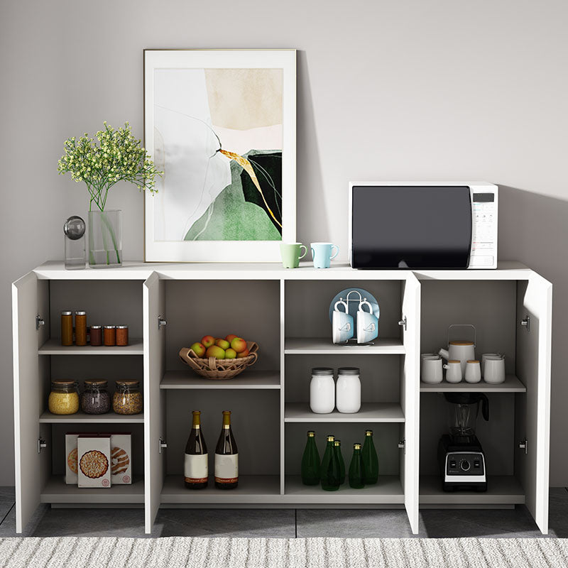 Buffet de madera de ingeniería moderno de ingeniería con estantes para el comedor