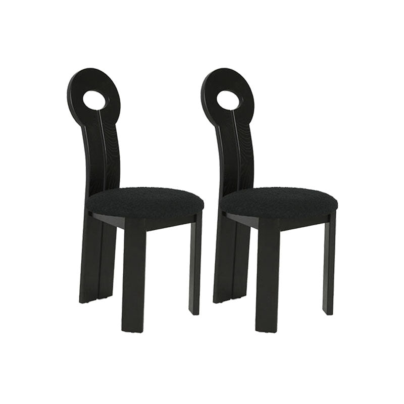 Vaste houten frame zijstoel Slat achterzijde stoel met linnen bekleed