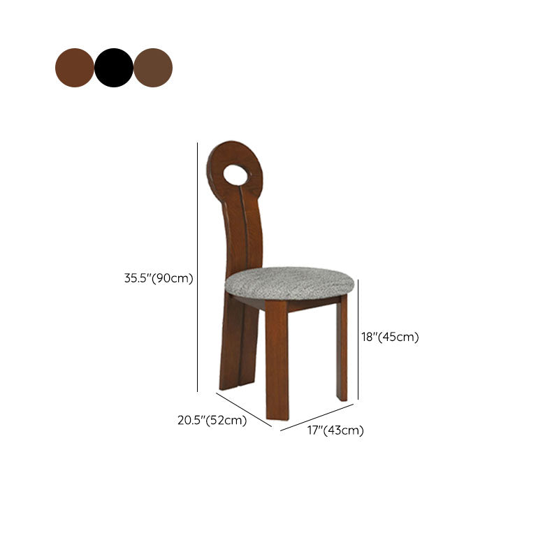 Vaste houten frame zijstoel Slat achterzijde stoel met linnen bekleed