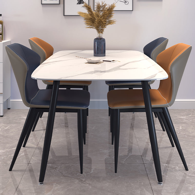 4 Legs Contemporary Dining Room Table Rectangle Dining Side Table