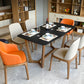 Contemporary Kitchen Dinner Table Stone Trestle Base Dining Table