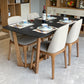 Contemporary Kitchen Dinner Table Stone Trestle Base Dining Table