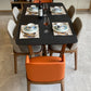 Contemporary Kitchen Dinner Table Stone Trestle Base Dining Table