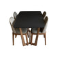 Contemporary Kitchen Dinner Table Stone Trestle Base Dining Table