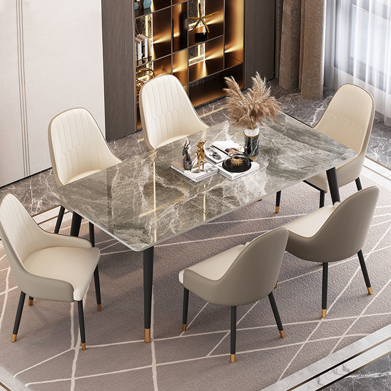 Rectangle 4 Legs Dining Room Table Contemporary Dinette Table Clearhalo 'Dining Tables & Seating' 'Dining Tables' 'dining_table' 'furn' 'furn_dining_table' 'Furniture' 'Kitchen & Dining Furniture' 7356650