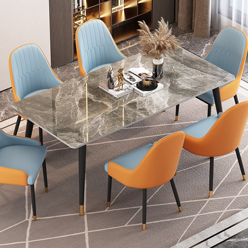 Rectangle 4 Legs Dining Room Table Contemporary Dinette Table Clearhalo 'Dining Tables & Seating' 'Dining Tables' 'dining_table' 'furn' 'furn_dining_table' 'Furniture' 'Kitchen & Dining Furniture' 7356653