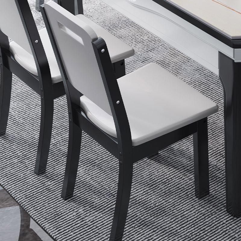 Hochglänzende weiße Esstisch Set 1/7 Stücke Esseet Set mit Stühlen