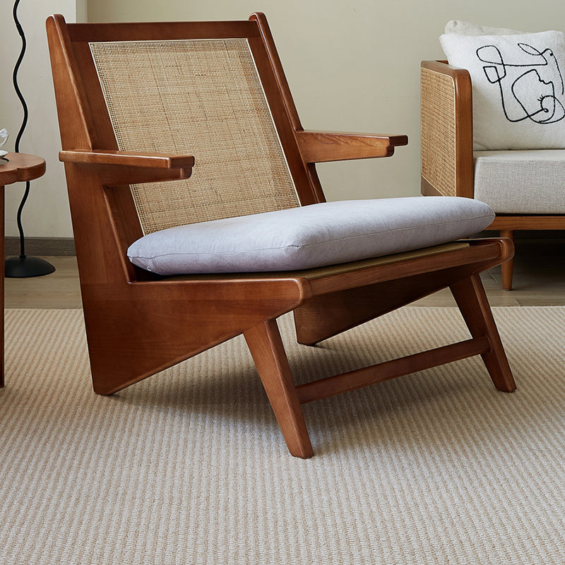 Solid Wood Frame Side Chair Arms Included Lounge Chair for Living Room Clearhalo 'Accent Chairs' 'accent_chairs' 'Chairs & Seating' 'furn' 'furn_accent_chairs' 'Furniture' 'Living Room Furniture' 7357014