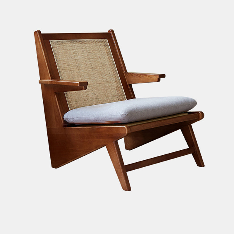 Solid Wood Frame Side Chair Arms Included Lounge Chair for Living Room Walnut Fabric 1 Piece Clearhalo 'Accent Chairs' 'accent_chairs' 'Chairs & Seating' 'furn' 'furn_accent_chairs' 'Furniture' 'Living Room Furniture' 7357015