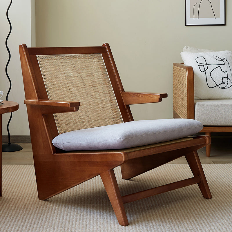 Solid Wood Frame Side Chair Arms Included Lounge Chair for Living Room Clearhalo 'Accent Chairs' 'accent_chairs' 'Chairs & Seating' 'furn' 'furn_accent_chairs' 'Furniture' 'Living Room Furniture' 7357021