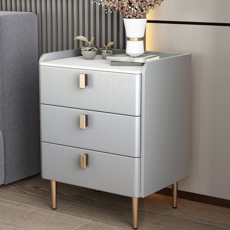 Contemporary Bed Nightstand Stone Bedside Cabinet with 3 Drawers Clearhalo 'Bedroom Furniture' 'furn' 'furn_night_stand' 'Furniture' 'night_stand' 'Nightstands' 7357047