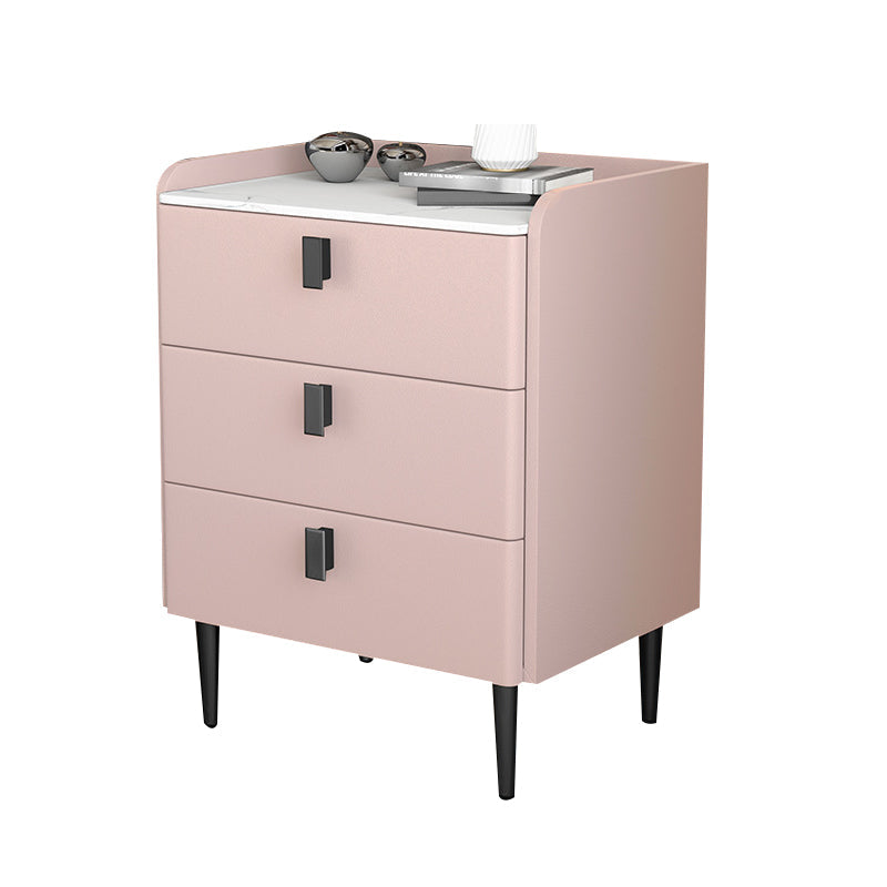 Contemporary Bed Nightstand Stone Bedside Cabinet with 3 Drawers Clearhalo 'Bedroom Furniture' 'furn' 'furn_night_stand' 'Furniture' 'night_stand' 'Nightstands' 7357052