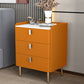 Contemporary Bed Nightstand Stone Bedside Cabinet with 3 Drawers Orange Gold 1 Piece Clearhalo 'Bedroom Furniture' 'furn' 'furn_night_stand' 'Furniture' 'night_stand' 'Nightstands' 7357057