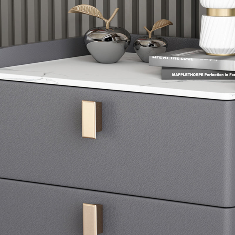 Contemporary Bed Nightstand Stone Bedside Cabinet with 3 Drawers Clearhalo 'Bedroom Furniture' 'furn' 'furn_night_stand' 'Furniture' 'night_stand' 'Nightstands' 7357058