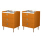 Contemporary Bed Nightstand Stone Bedside Cabinet with 3 Drawers Orange Gold 2 Piece Set Clearhalo 'Bedroom Furniture' 'furn' 'furn_night_stand' 'Furniture' 'night_stand' 'Nightstands' 7357076