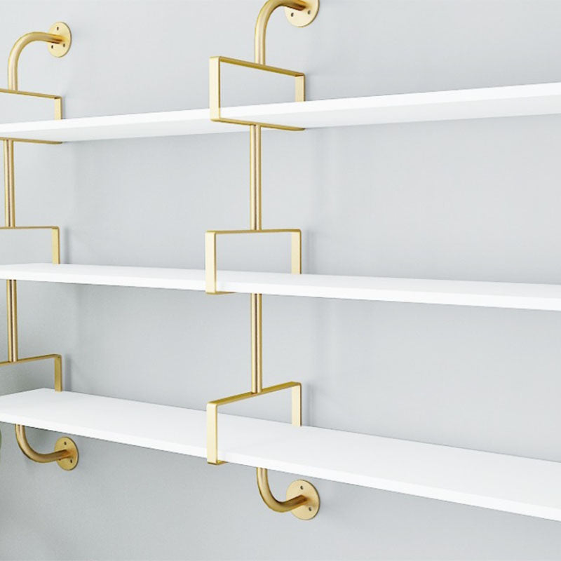 Glam Engineered Holz Bücherregal schwimmend weiß geschlossener Bücherregal