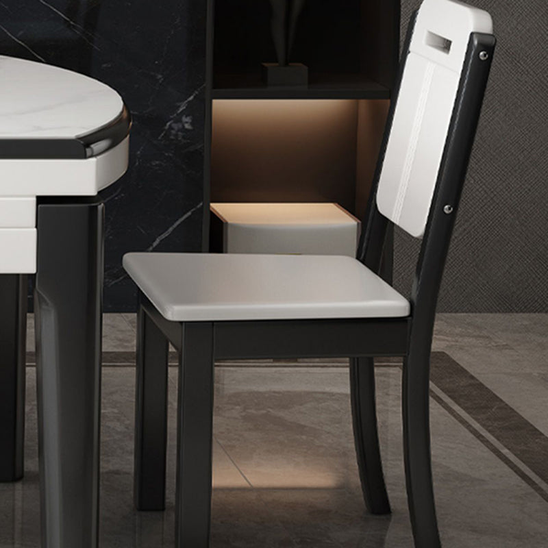 Ensemble de table à manger pliable blanc 1/7 pcs en pierre set pour salle à manger