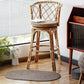 Barkruk van massief hout voor binnen Moderne rotan barkruk met voetsteun