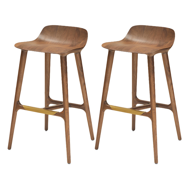 Taburete de barra de madera maciza interior taburete de sala de estar con reposapiés