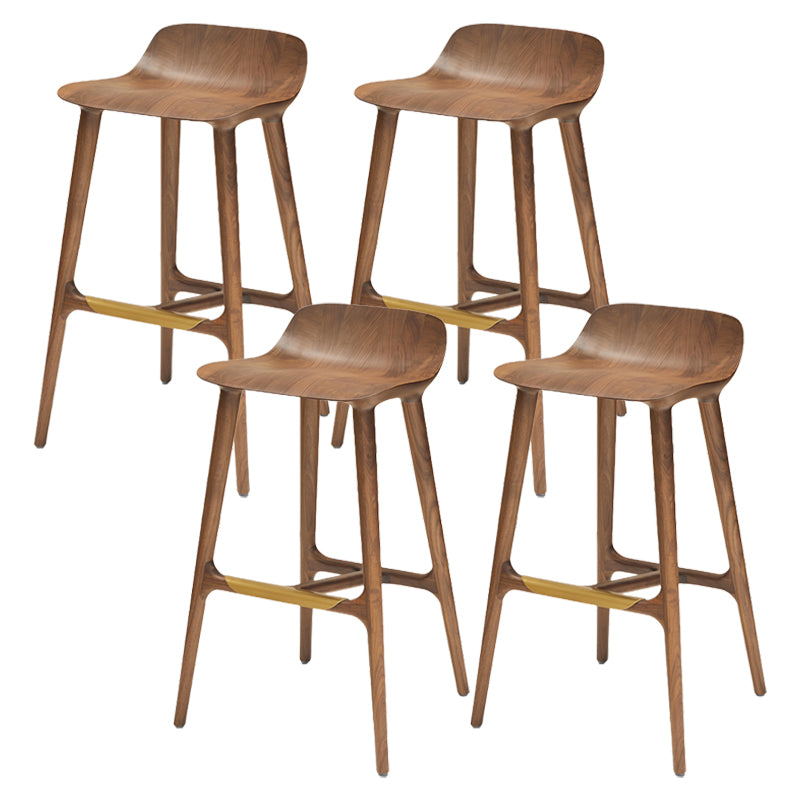 Taburete de barra de madera maciza interior taburete de sala de estar con reposapiés
