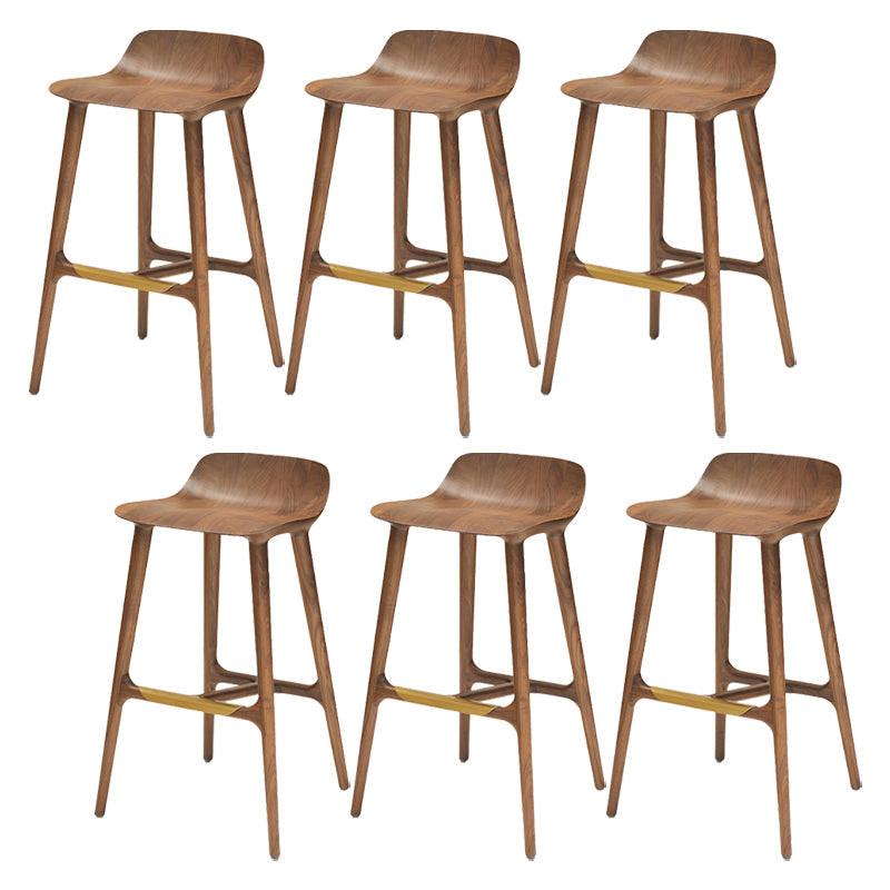 Taburete de barra de madera maciza interior taburete de sala de estar con reposapiés