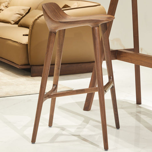 Indoor Solid Wood Bar Stool Living Room Bar Stool with Footrest