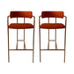 Glam Gold Legs Bar Stools Living Room Upholstered Bar Stool with Footrest