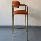Glam Gold Legs Bar Stools Living Room Upholstered Bar Stool with Footrest