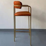 グラムゴールドレッグバースツールリビングルーム布張りのバースツールとフットレスト