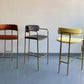 Glam Gold Legs Bar Stools Living Room Upholstered Bar Stool with Footrest