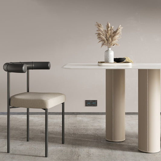 Modern Style Upholstered Counter Stool Low Back Barstool for Indoor