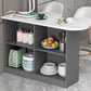 Contemporary Indoor Bar Dining Table Rectangle Wooden Bar Stool Table Gray-White Without Chairs Clearhalo 'Bar Furniture' 'Bar Tables' 'bar_tables' 'furn' 'furn_bar_tables' 'Furniture' 'Kitchen & Dining Furniture' 7357848