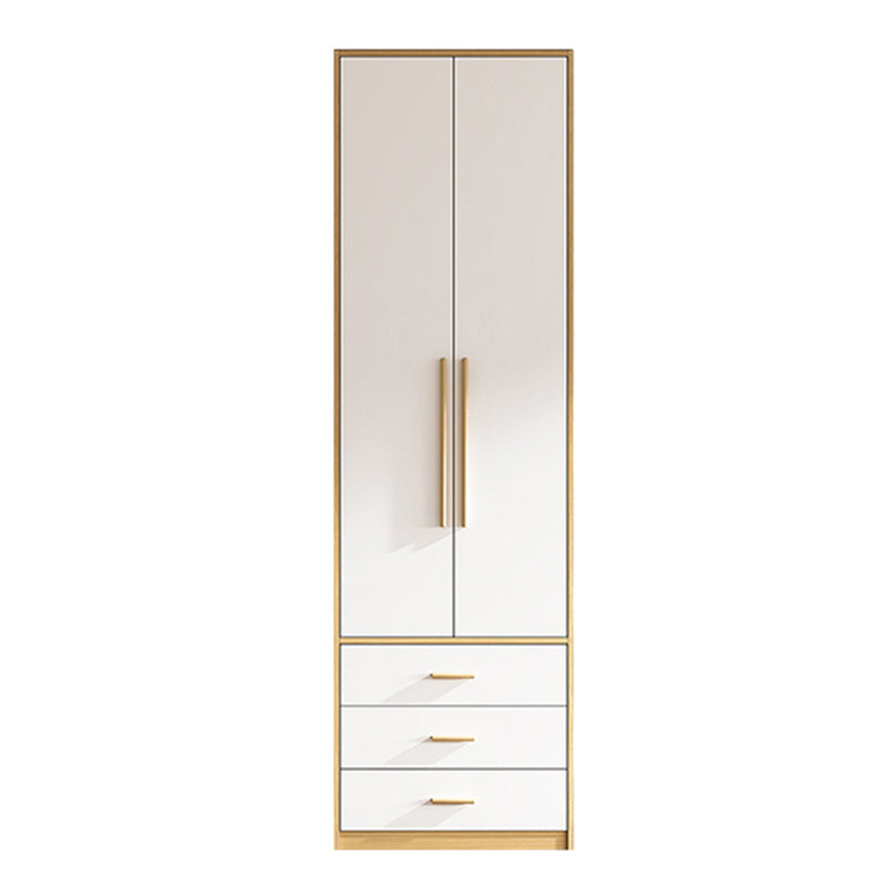 Contemporary Freestanding Wardrobe Engineered Wood White Wardrobe