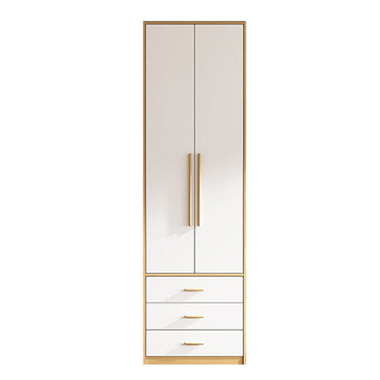 Contemporary Freestanding Wardrobe Engineered Wood White Wardrobe