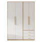 Contemporary Freestanding Wardrobe Engineered Wood White Wardrobe