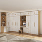 Contemporary Freestanding Wardrobe Engineered Wood White Wardrobe