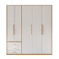 Contemporary Freestanding Wardrobe Engineered Wood White Wardrobe
