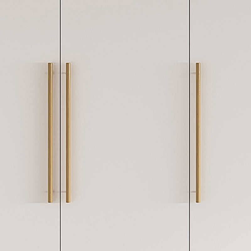 Contemporary Freestanding Wardrobe Engineered Wood White Wardrobe