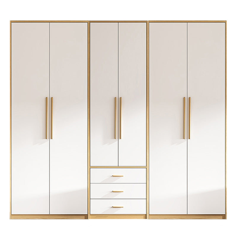 Contemporary Freestanding Wardrobe Engineered Wood White Wardrobe
