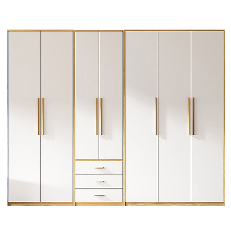 Contemporary Freestanding Wardrobe Engineered Wood White Wardrobe