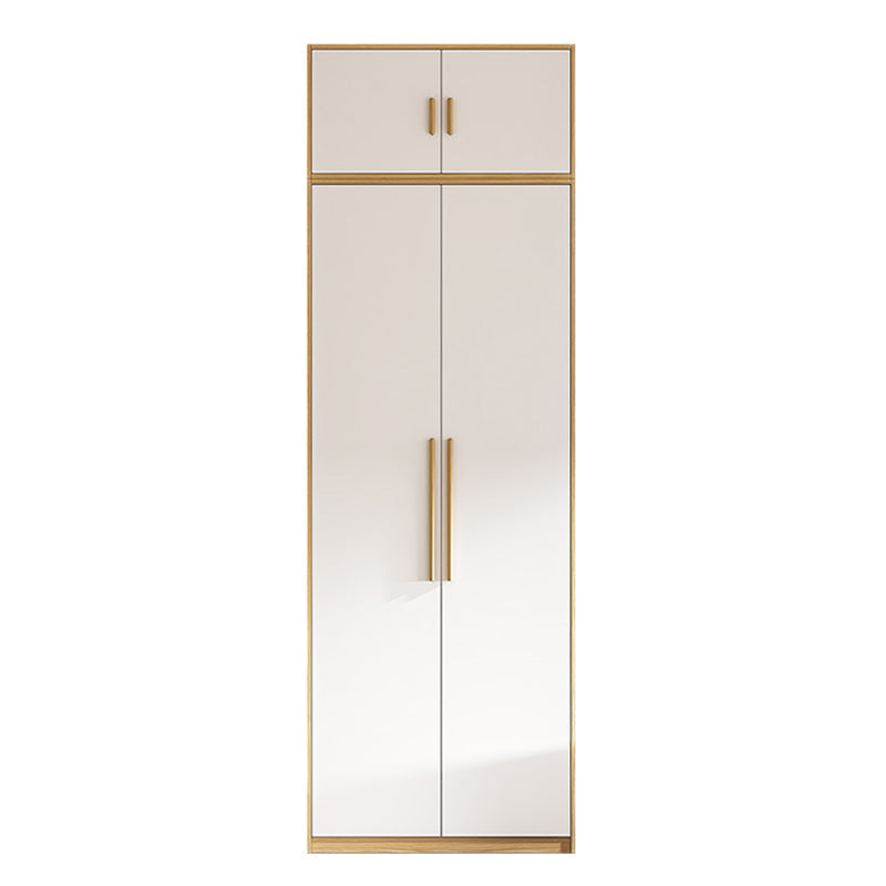 Contemporary Freestanding Wardrobe Engineered Wood White Wardrobe