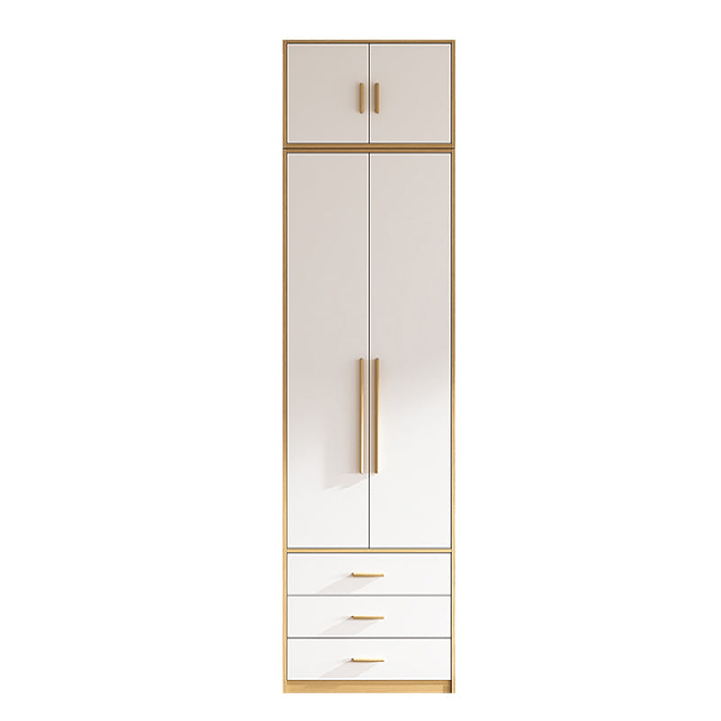 Contemporary Freestanding Wardrobe Engineered Wood White Wardrobe