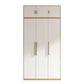 Contemporary Freestanding Wardrobe Engineered Wood White Wardrobe