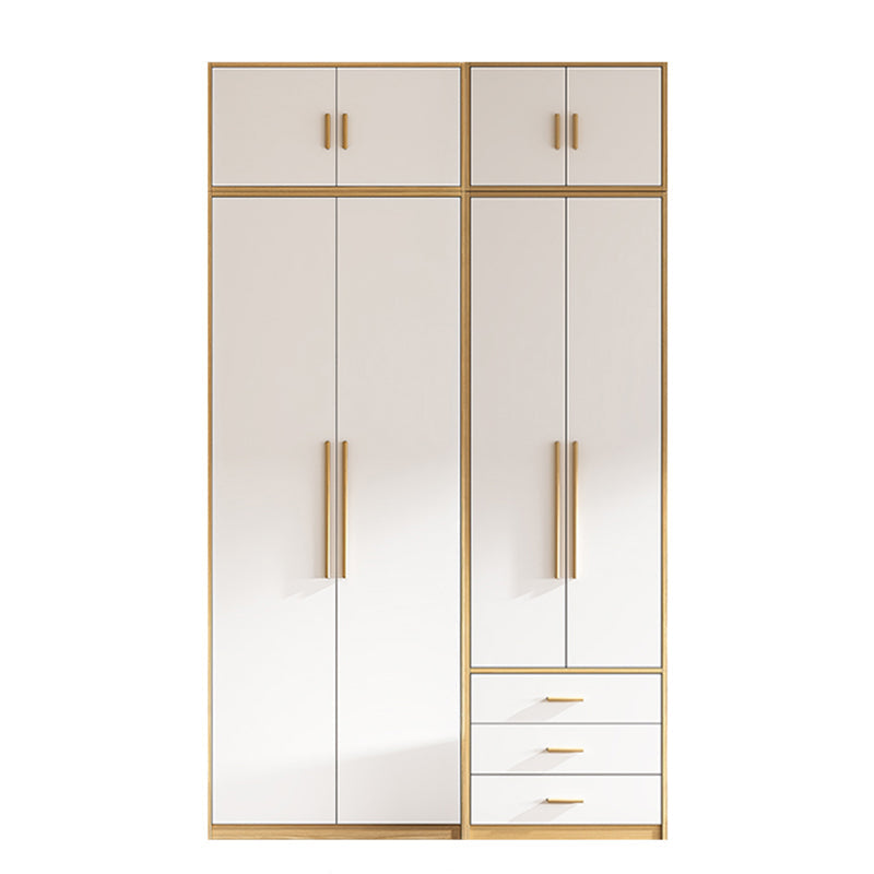 Contemporary Freestanding Wardrobe Engineered Wood White Wardrobe