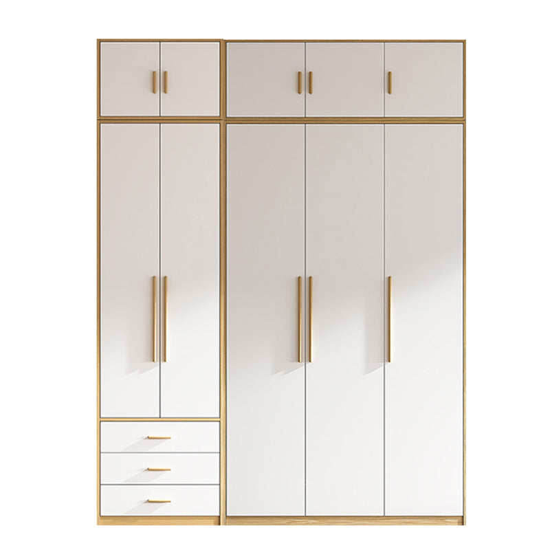 Contemporary Freestanding Wardrobe Engineered Wood White Wardrobe