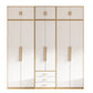 Contemporary Freestanding Wardrobe Engineered Wood White Wardrobe