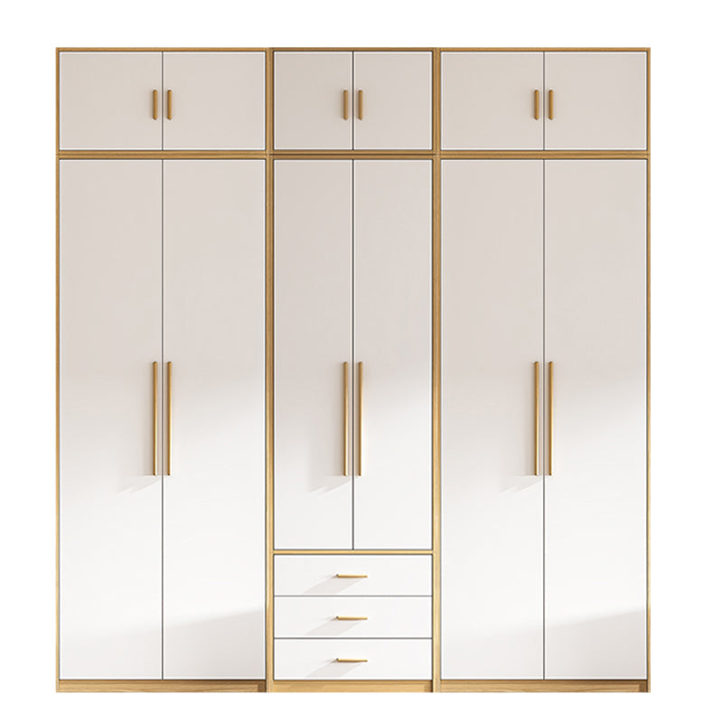 Contemporary Freestanding Wardrobe Engineered Wood White Wardrobe