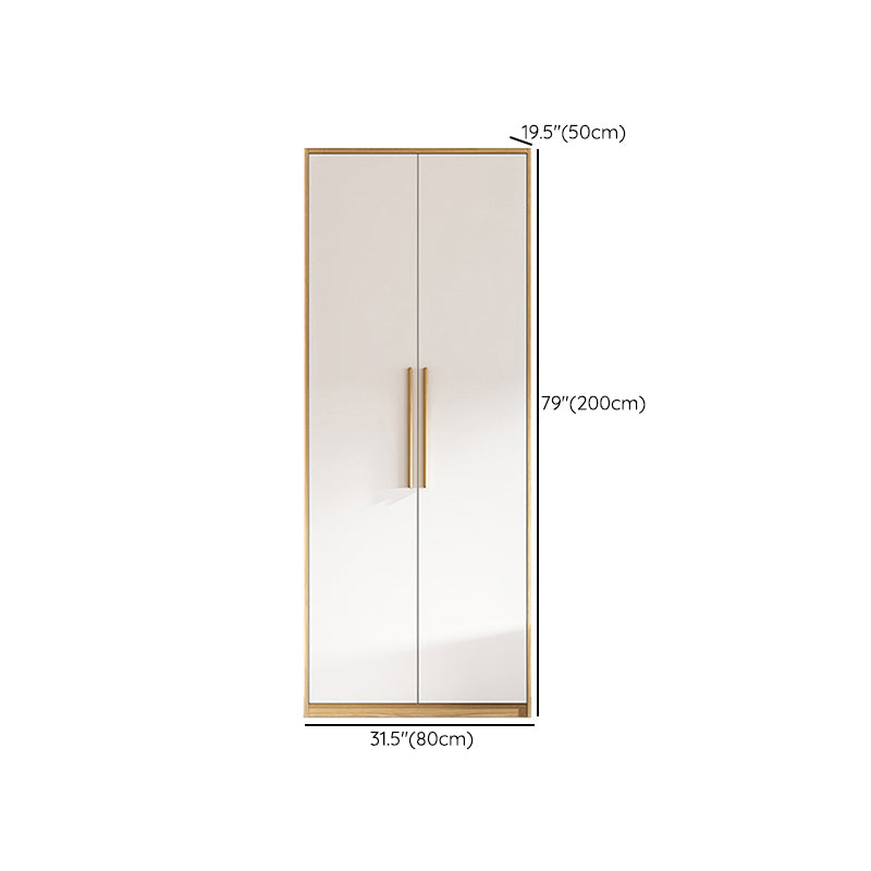 Contemporary Freestanding Wardrobe Engineered Wood White Wardrobe
