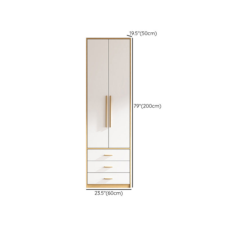 Contemporary Freestanding Wardrobe Engineered Wood White Wardrobe